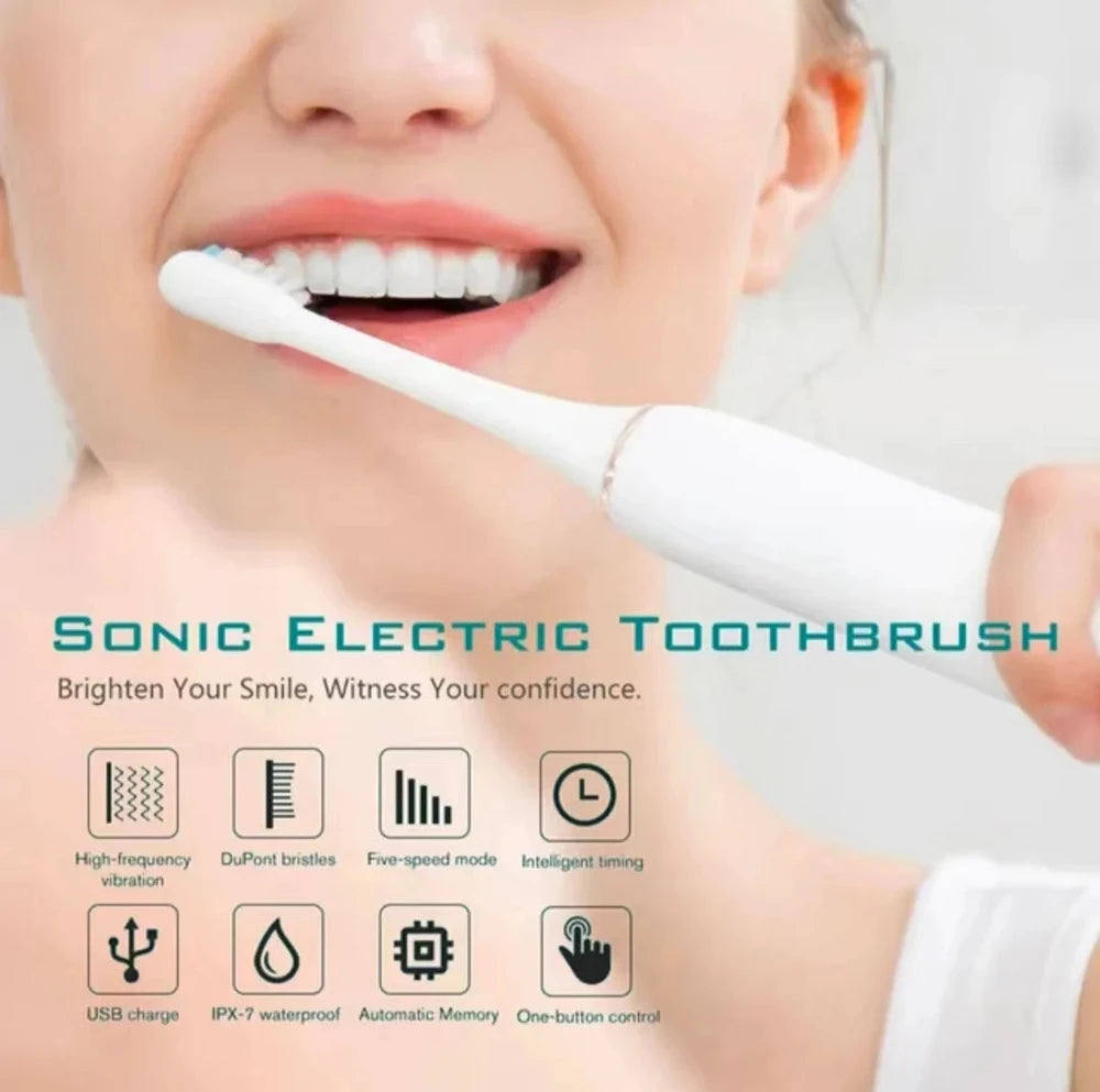 Sonic Electric Toothbrush for Adults – IPX7 Waterproof, 6 Modes
