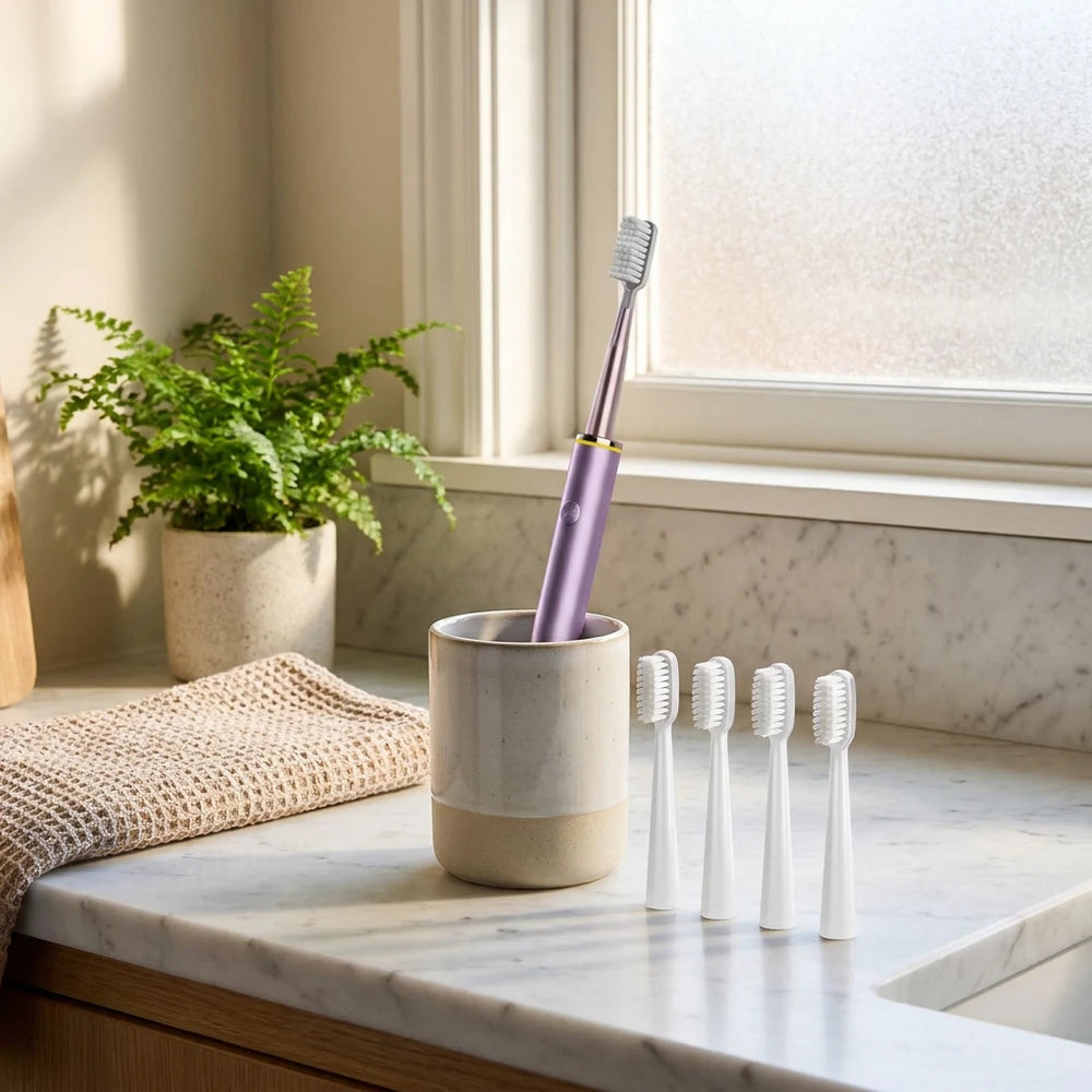 Sonic Electric Toothbrush for Women - Soft Bristles, 3 Modes, Rechargeable
