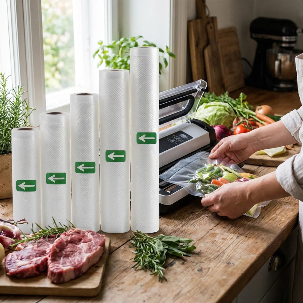 Sous Vide Vacuum Sealer Roll Bags - Food Storage & Packing Rolls