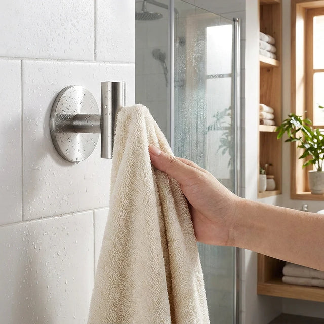 Stainless Steel Adhesive Wall Hook - Heavy-Duty, No-Drill Install