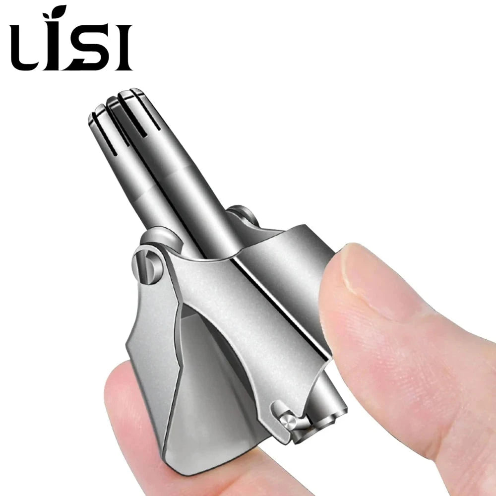 Stainless Steel Manual Nose & Ear Hair Trimmer - Washable, Portable