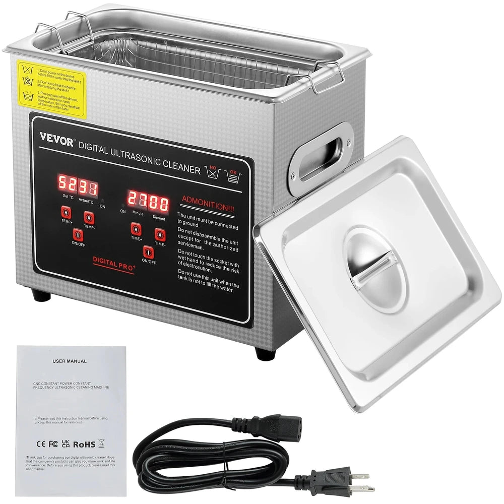 SucceBuy Stainless Steel Ultrasonic Cleaner for Jewelry & Tools