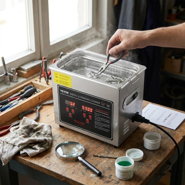 SucceBuy Stainless Steel Ultrasonic Cleaner for Jewelry & Tools