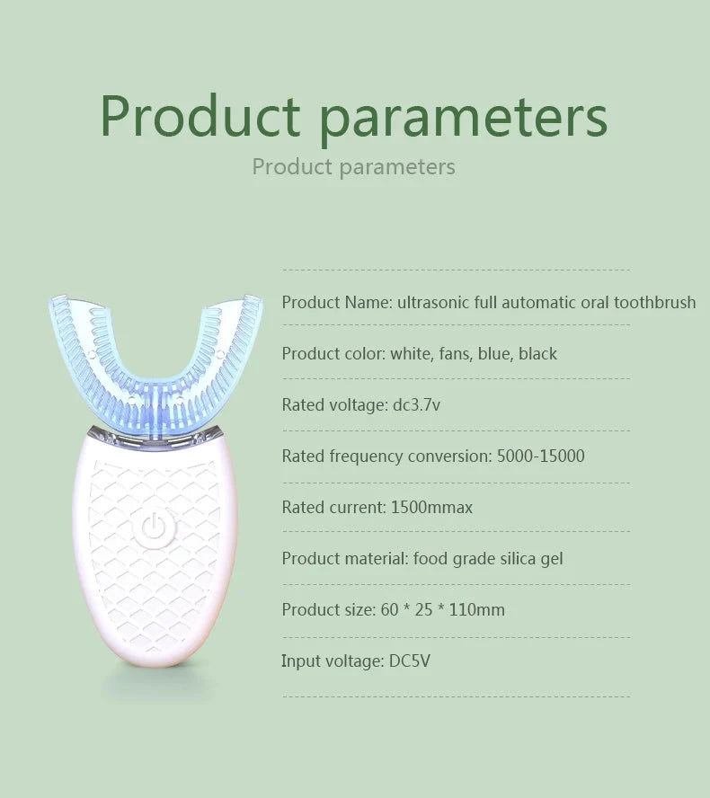 U-Shaped Sonic Electric Toothbrush – Hands-Free 360° Cleaning