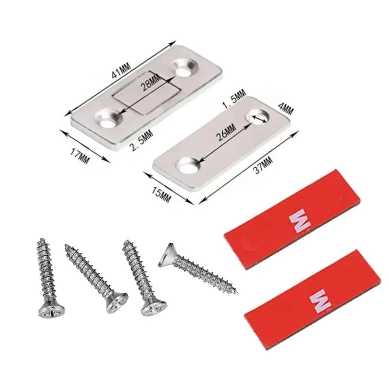 Ultra-Thin Magnetic Cabinet Catch – Adhesive Drawer & Door Closer, 2-Pack