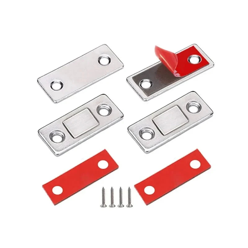Ultra-Thin Magnetic Cabinet Catch – Adhesive Drawer & Door Closer, 2-Pack
