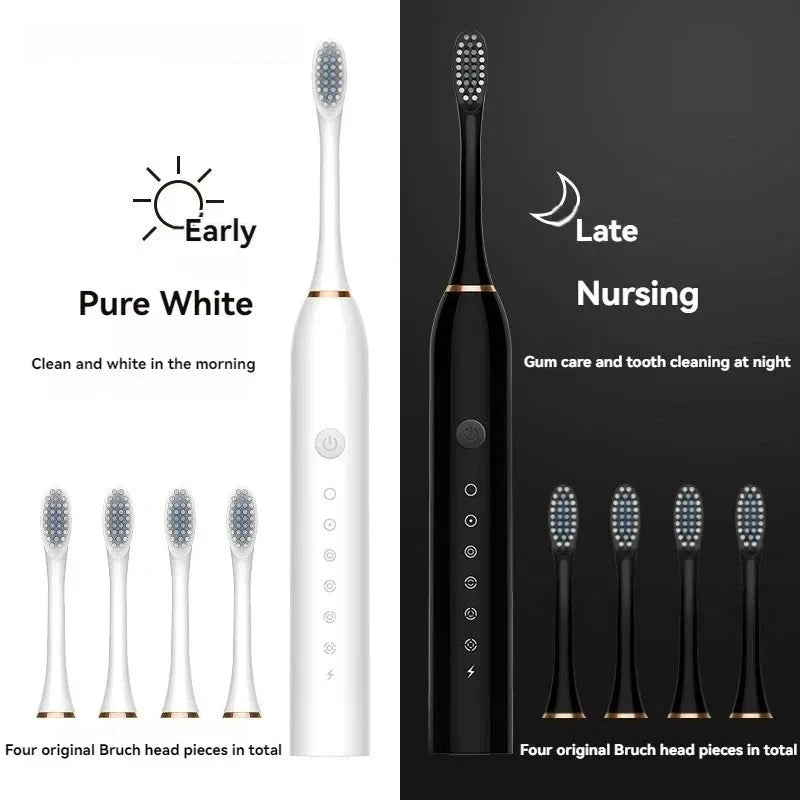 Ultrasonic Electric Toothbrush - 6 Modes, USB Rechargeable, Waterproof