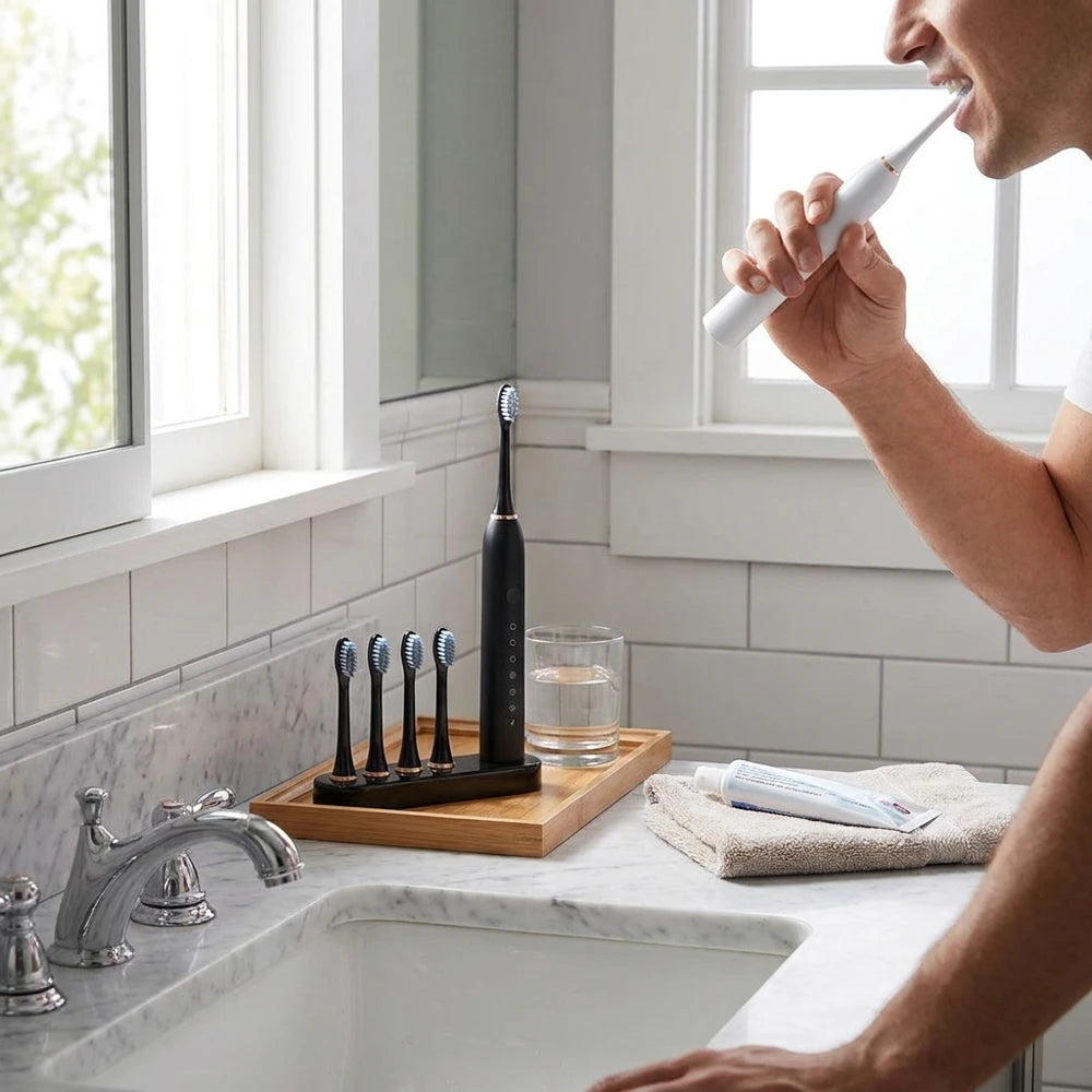 Ultrasonic Electric Toothbrush - 6 Modes, USB Rechargeable, Waterproof