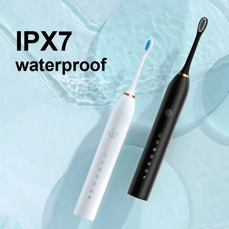 Ultrasonic Electric Toothbrush - 6 Modes, Waterproof, USB Rechargeable