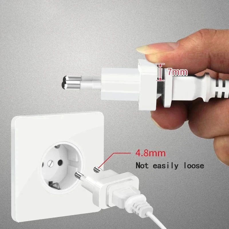 US to EU Travel Power Plug Adapter - Compact & Certified Safe