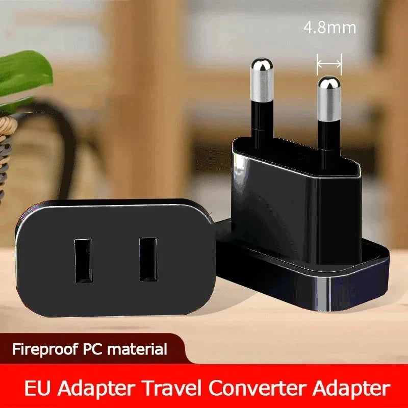US to EU Travel Power Plug Adapter - Compact Outlet Converter