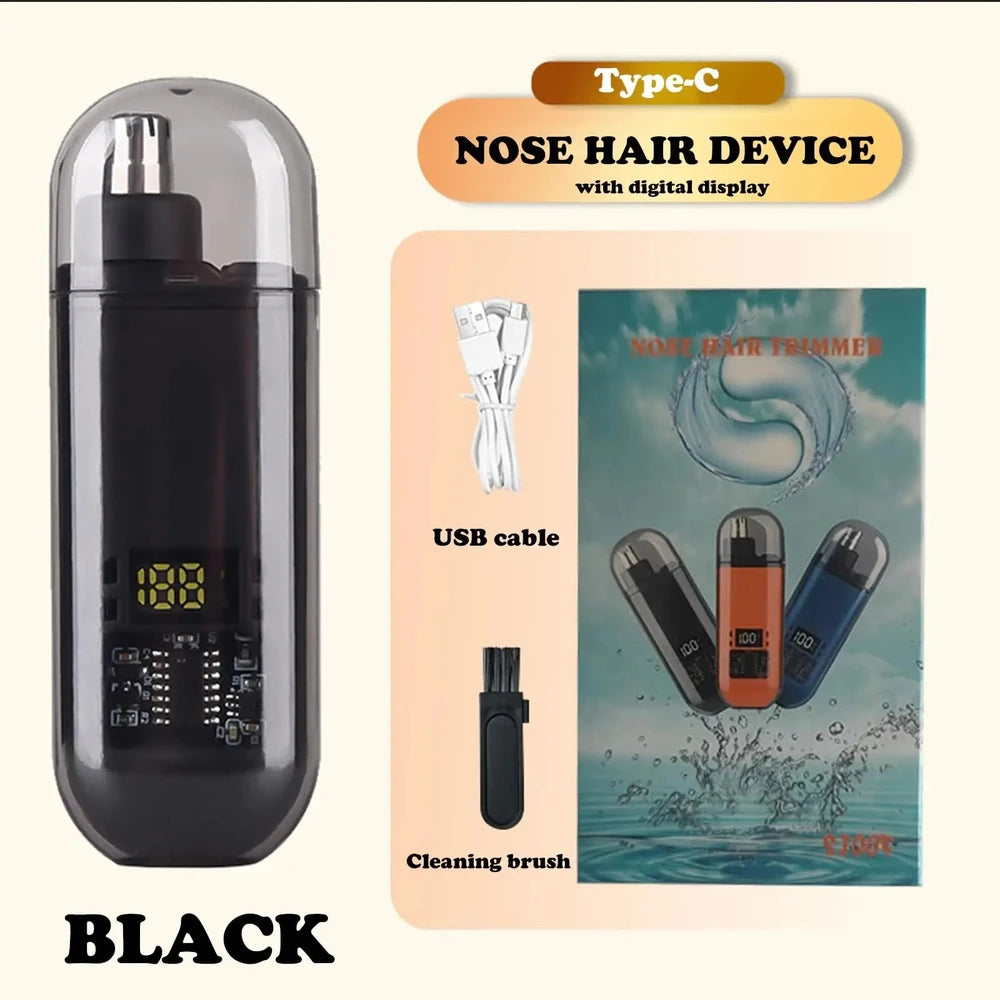 USB Nose &amp; Ear Hair Trimmer - Quiet, Washable, Quick-Charging