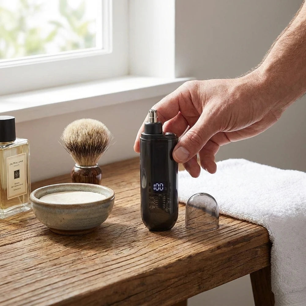 USB Nose &amp; Ear Hair Trimmer - Quiet, Washable, Quick-Charging