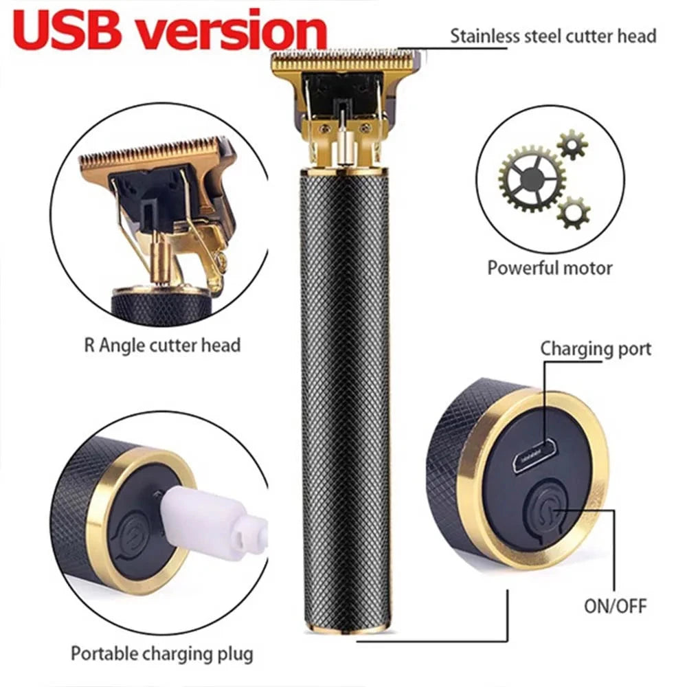 USB Rechargeable Cordless Hair Clipper Set for Men