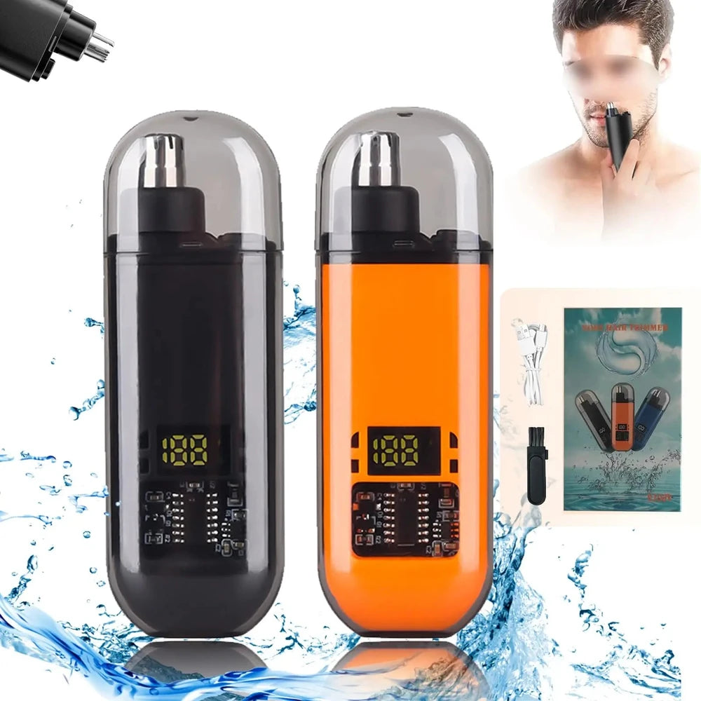 USB Rechargeable Nose &amp; Ear Hair Trimmer - Compact Grooming Tool for Men