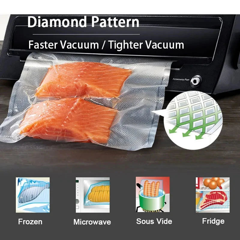 Vacuum Sealer Storage Bags for Food – Multiple Sizes, 500cm Rolls