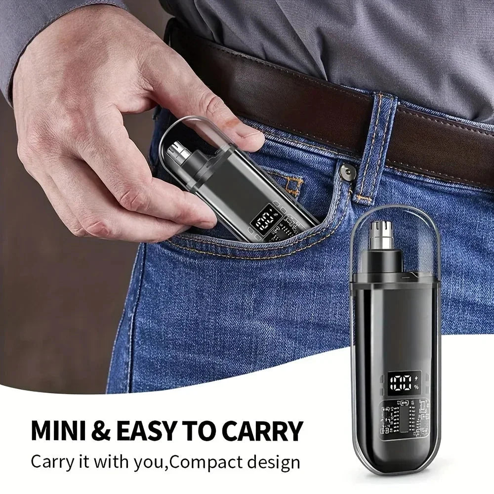 USB-C Rechargeable Nose & Ear Hair Trimmer, Compact Kit