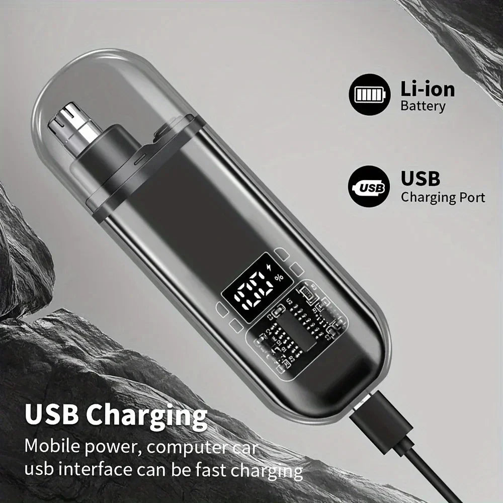 USB-C Rechargeable Nose & Ear Hair Trimmer, Compact Kit