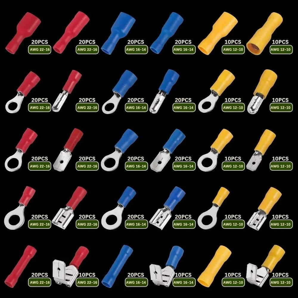 Wire Connector Kit - Insulated Male/Female Crimp Terminals Assortment