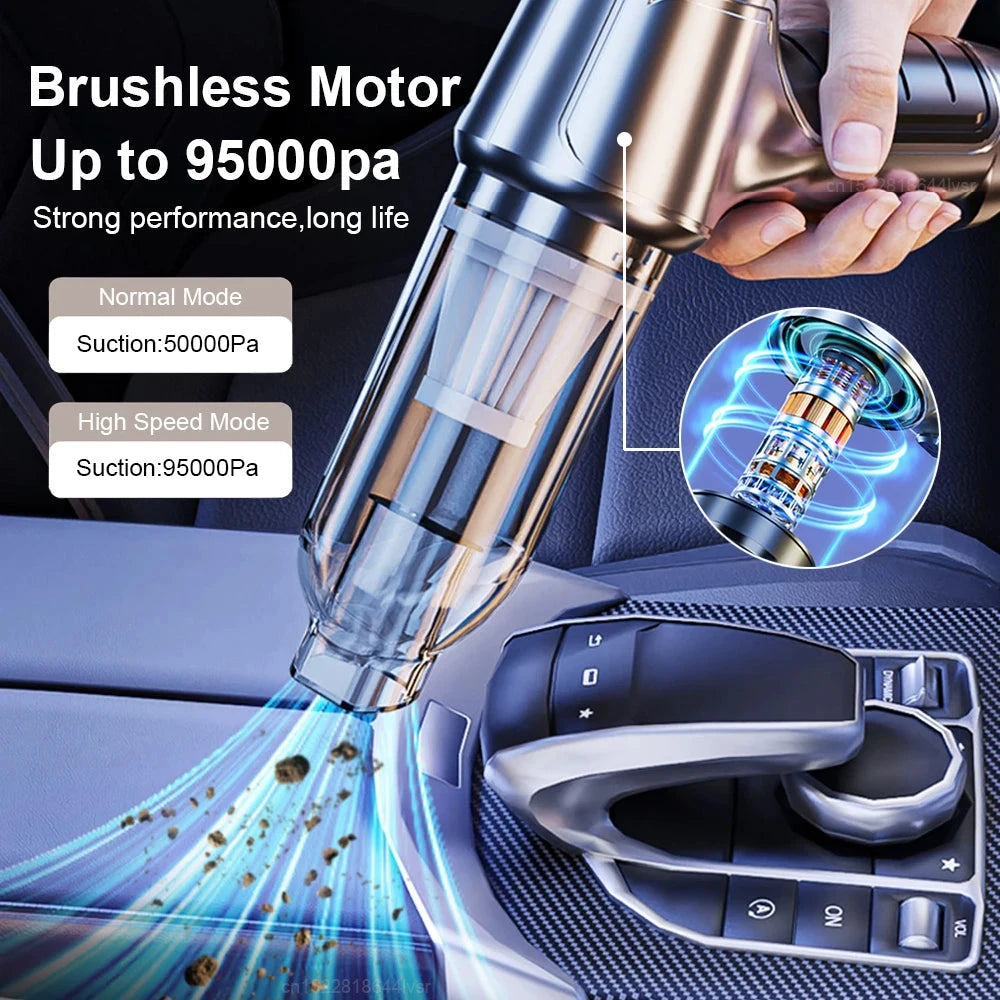 Wireless Car Vacuum Cleaner - Strong Suction Handheld 2-in-1 Blower