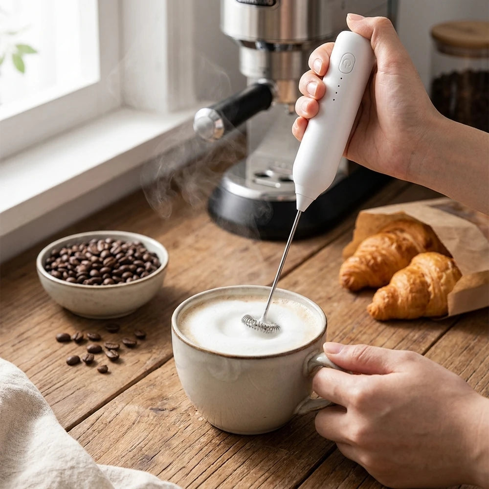 Wireless Electric Milk Frother & Egg Beater with USB-C Charging