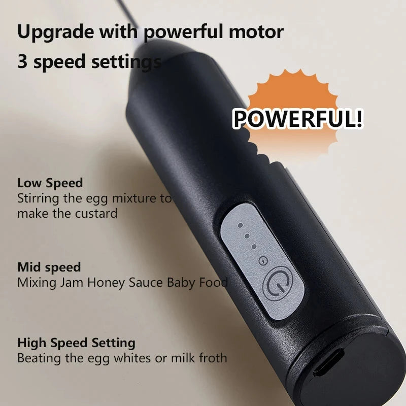 Wireless Electric Milk Frother & Handheld Coffee Whisk Mixer