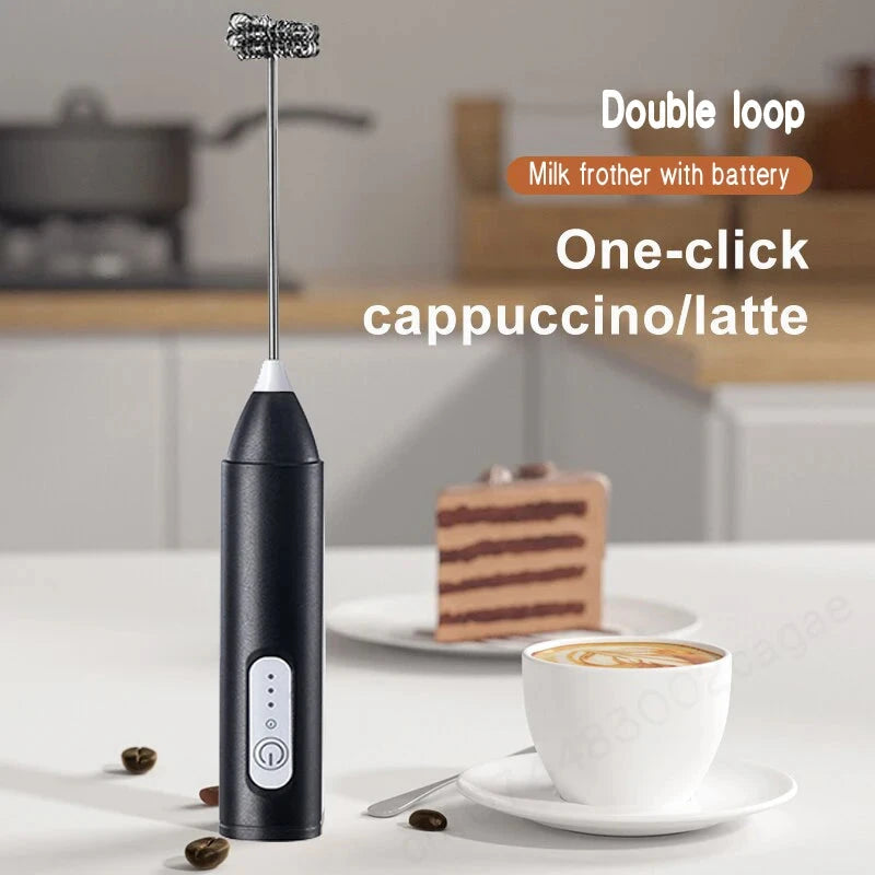 Wireless Electric Milk Frother - Rechargeable Handheld Whisk