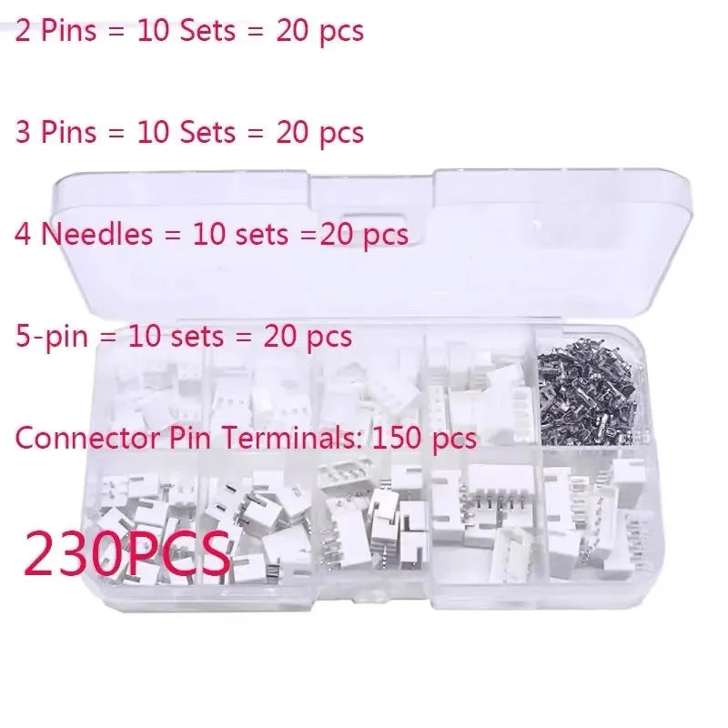 XH2.54 Connector Kit – 2-5 Pin Male & Female Terminal Housing Set