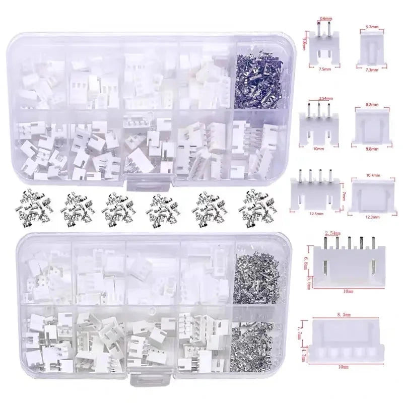 XH2.54 Connector Kit – 2-5 Pin Male & Female Terminal Housing Set