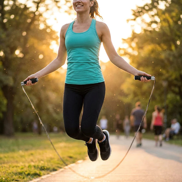 Speed Jump Rope - Adjustable Weighted Cable Skipping Rope with Ball Bearings for Crossfit, Boxing, Cardio & Fitness Training