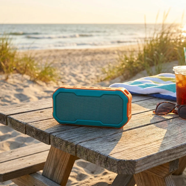Portable Bluetooth Speaker - Waterproof Wireless Speaker with FM Radio, TF Card & Stereo Surround Sound