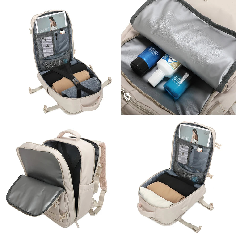 Ryanair Approved Cabin Backpack 40x20x25cm – 20L Waterproof Travel Bag with USB Charging Port
