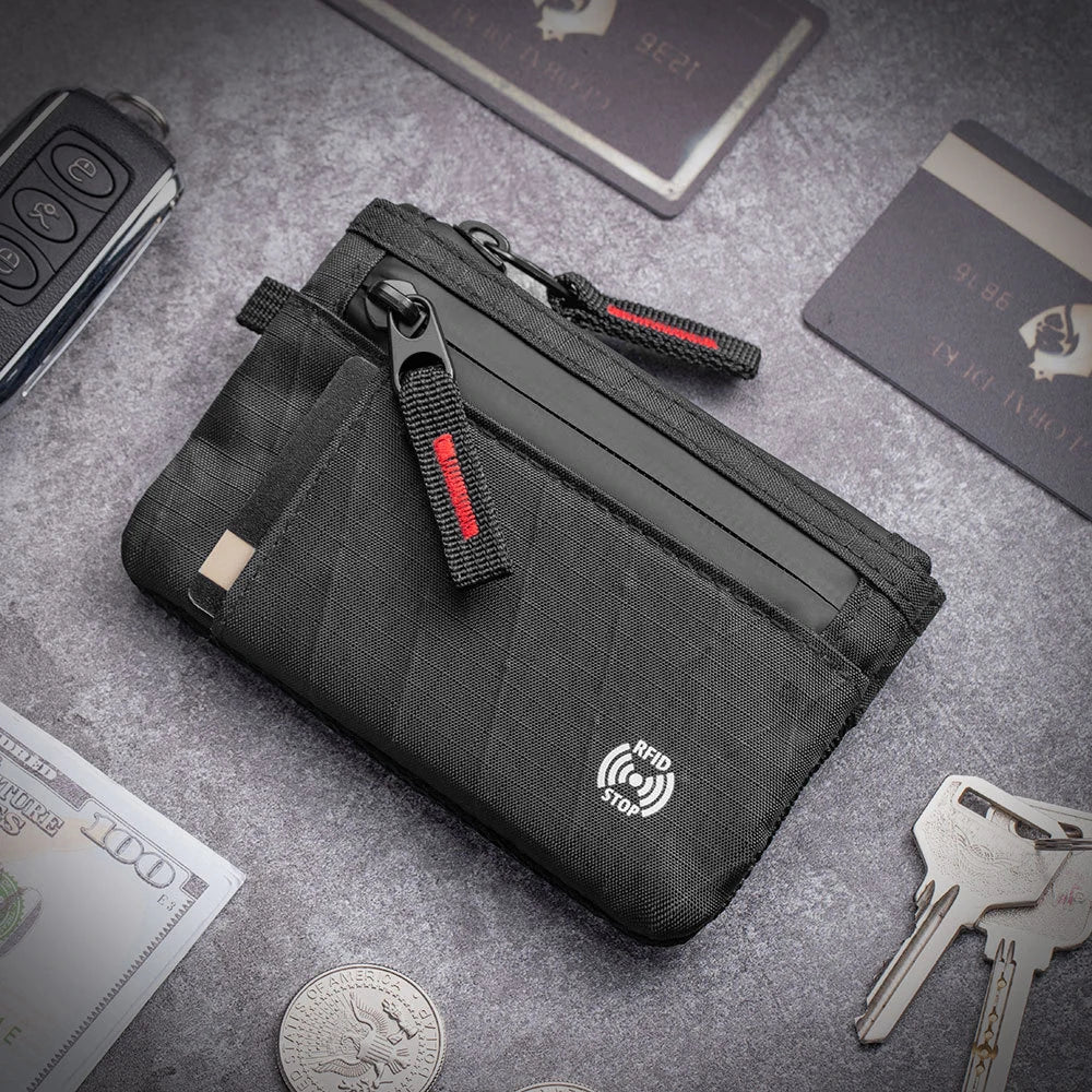 Slim RFID-Blocking Anti-Theft Wallet – Unisex Zip Coin Purse & Card Holder