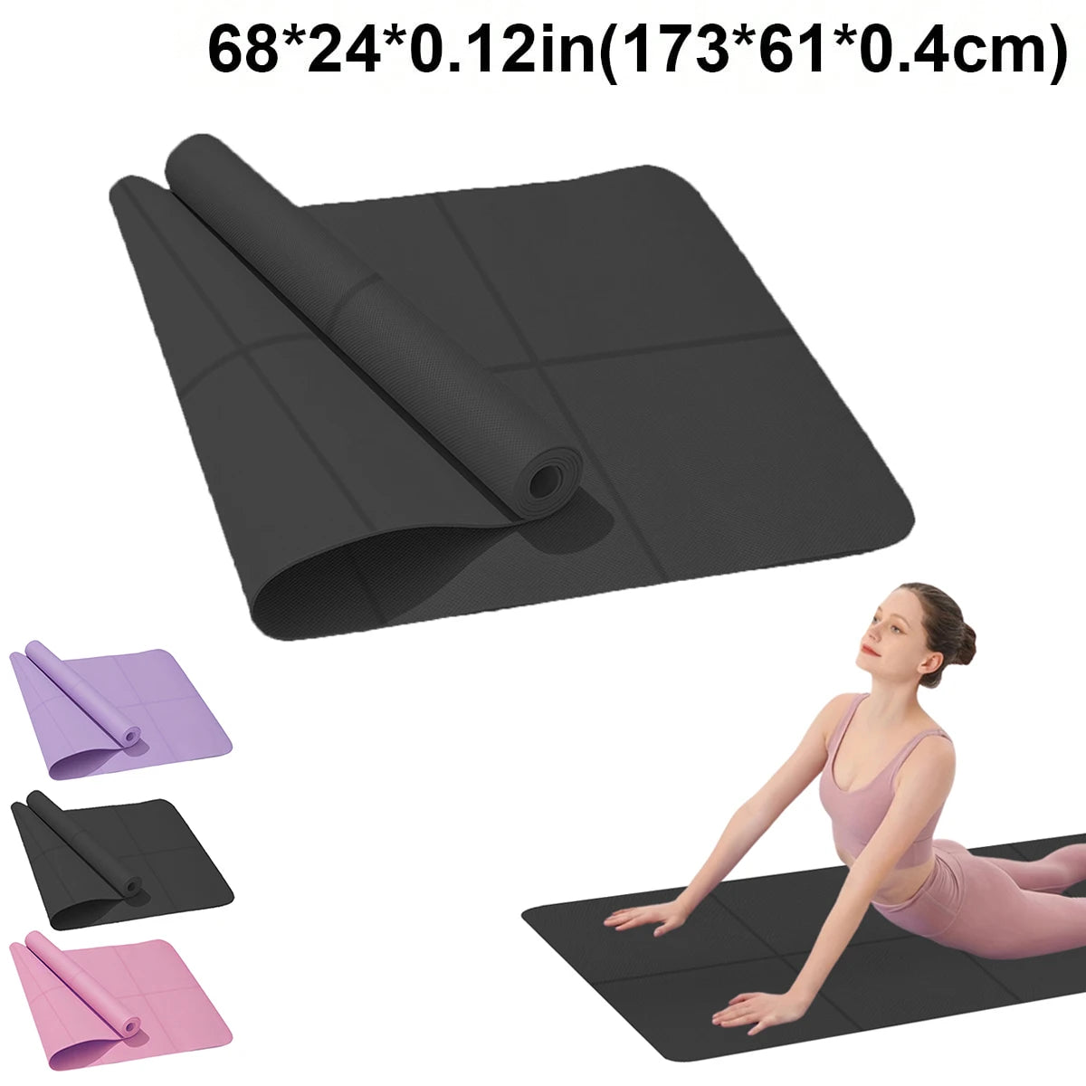 Non-Slip Yoga Mat - 4mm Eco-Friendly EVA Exercise Mat for Yoga, Pilates & Fitness
