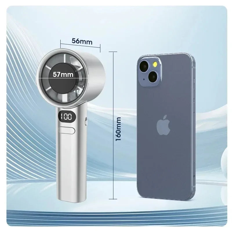 Mini Handheld Fan – Silent, Rechargeable, 4-Speed Portable Cooling