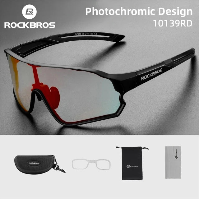 ROCKBROS Photochromic Cycling Sunglasses – UV400 Sports Glasses for Road & MTB