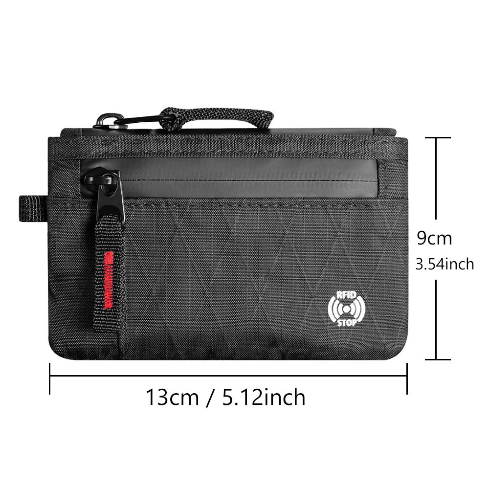 Slim RFID-Blocking Anti-Theft Wallet – Unisex Zip Coin Purse & Card Holder