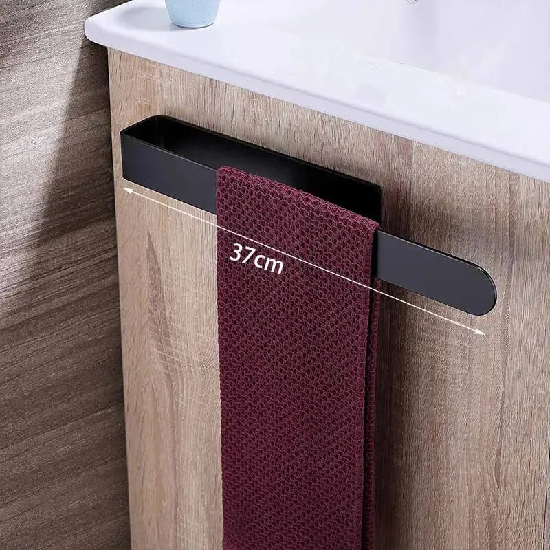 Self-Adhesive Stainless Steel Towel Rack, No-Drill Bathroom Storage