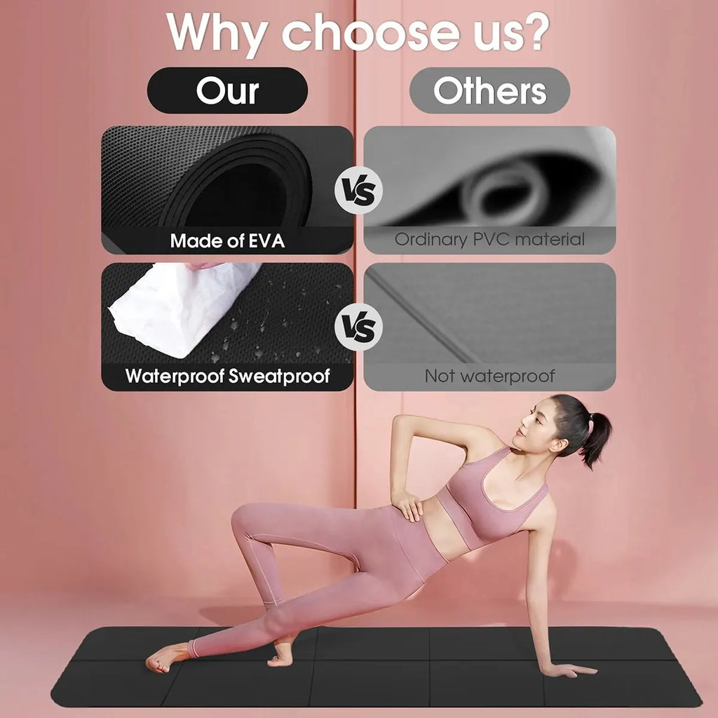 Non-Slip Yoga Mat - 4mm Eco-Friendly EVA Exercise Mat for Yoga, Pilates & Fitness