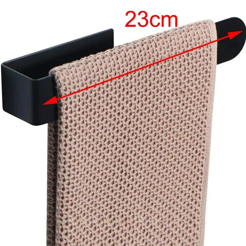 Self-Adhesive Stainless Steel Towel Rack, No-Drill Bathroom Storage