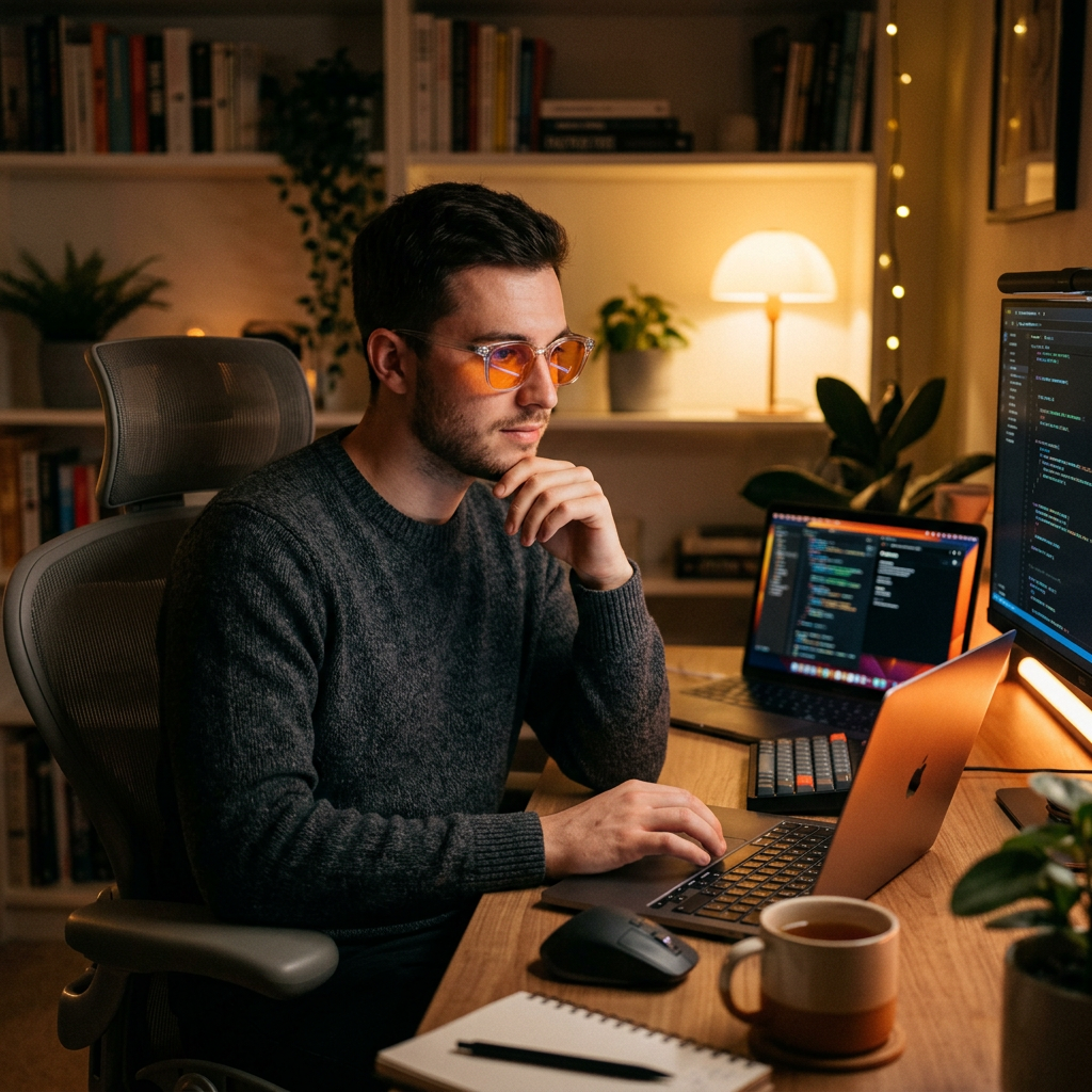 Blue Light Blocking Glasses - Anti-Glare Computer Eyewear for Gaming, Screen Time & Better Sleep, Men & Women